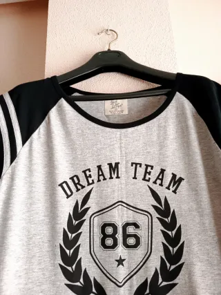 Camisola algodón Dream Team gris y negra