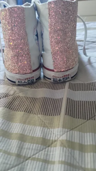 Converse All Star glitter rosa e bianche