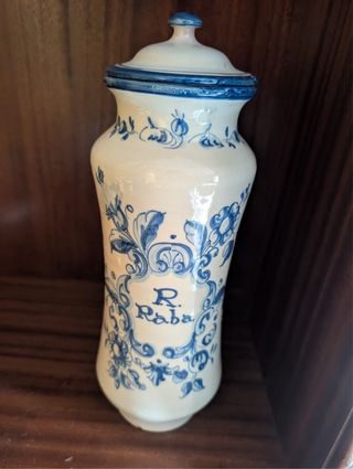 Albarelo Farmacia Antiguo Cerámica Azul 28cm