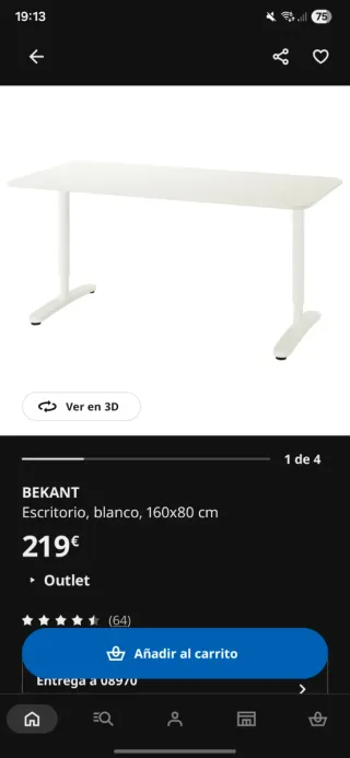 Escritorio IKEA Bekant 160x80cm