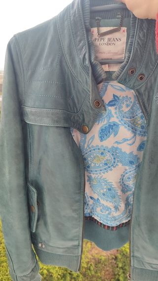 Chaqueta de piel Pepe Jeans azul