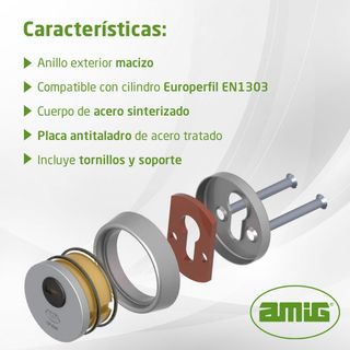 Escudo seguridad Amig latón dorado Ø65 mm