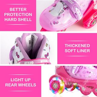 Patines Niña Rosa 4 Ruedas Luminosas