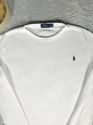 T-shirt a maniche lunghe Ralph Lauren bianco uomo