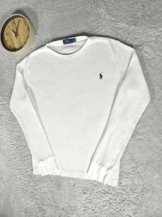 T-shirt a maniche lunghe Ralph Lauren bianco uomo