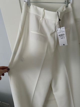 Pantalón traje  blanco talla M