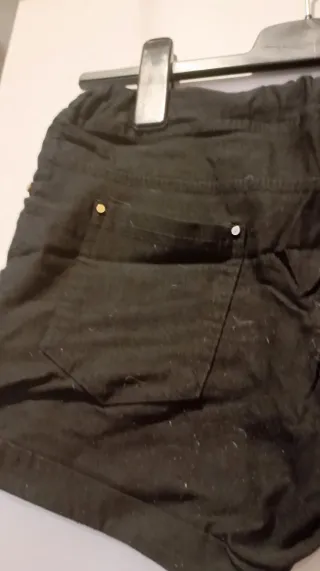 Shorts efecto vaquero negro Talla S