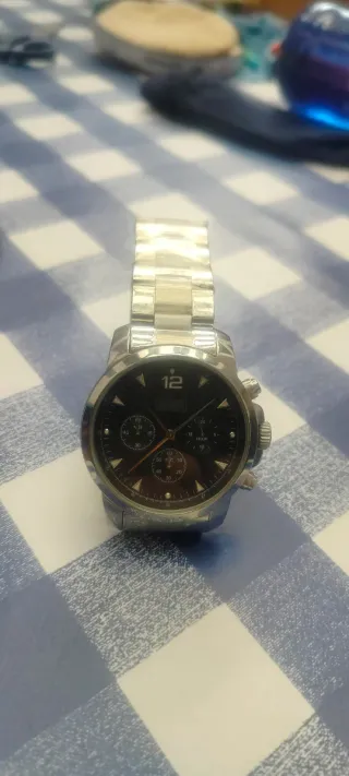 Reloj SATA Cronógrafo Negro/Plateado Nuevo
