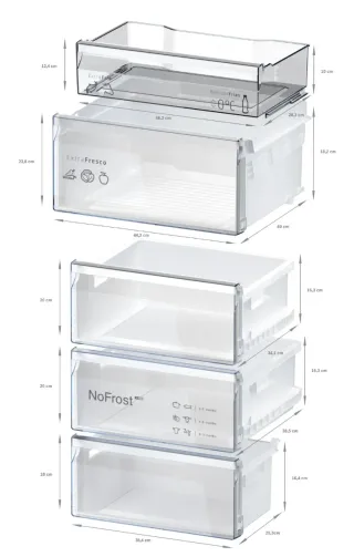 Frigorífico Combi Balay Cristal Negro 203 x 60 cm