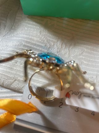 Anillo araña y pendientes cristal turquesa de Lujo