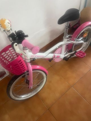 Bicicleta niña 16 rosa y blanca