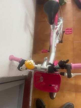 Bicicleta niña 16 rosa y blanca