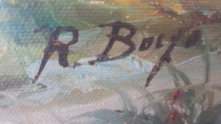 Dipinto olio su tela con cornice dorata