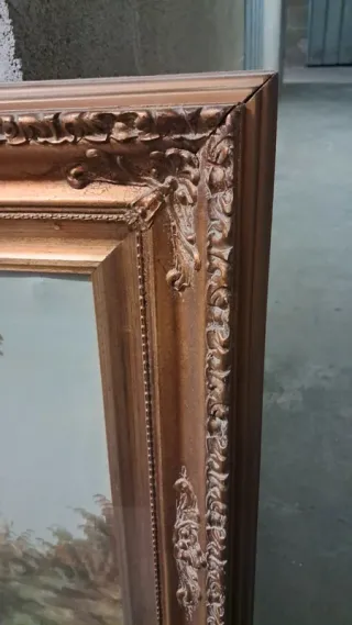 Dipinto olio su tela con cornice dorata