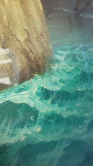 Dipinto olio su tela con cornice dorata