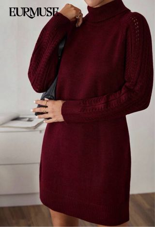 Vestido de punto cuello alto