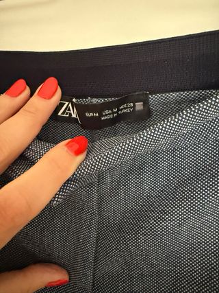 Pantalón Zara Mujer Azul Grisáceo