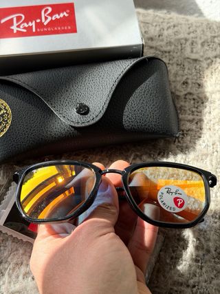 Gafas de Sol Ray-Ban Polarizadas Negras Naranja