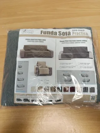Funda sofá chaiselongue gris