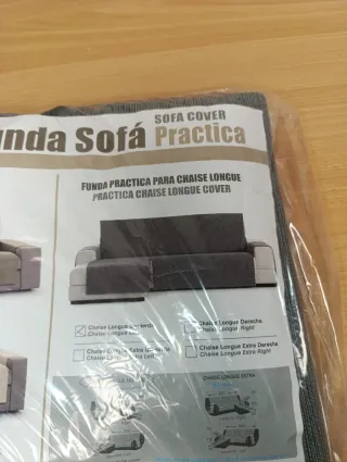 Funda sofá chaiselongue gris