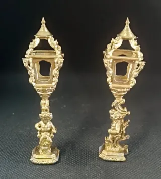 Lote 4 faroles decorativos dorados