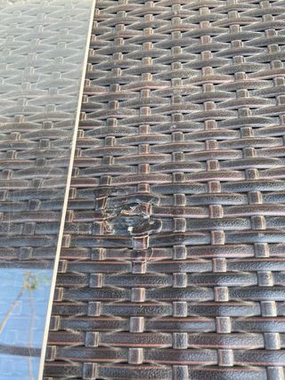 Mesa alta bar ratán marrón exterior