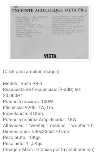 Altavoces VIETA Vintage PR-3