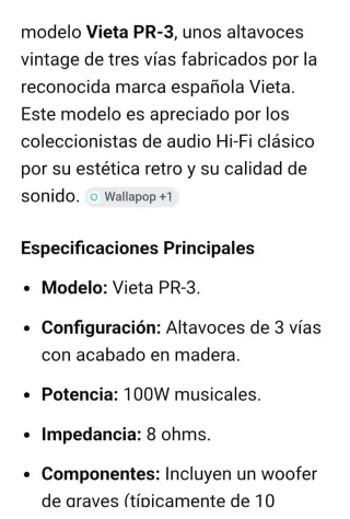Altavoces VIETA Vintage PR-3
