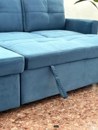 Sofá Cama Azul con Arcón