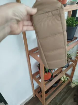 Bolso nylon beige con estrella dorada