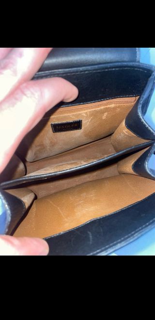 Borsa vintage pelle nera con stampa animalier