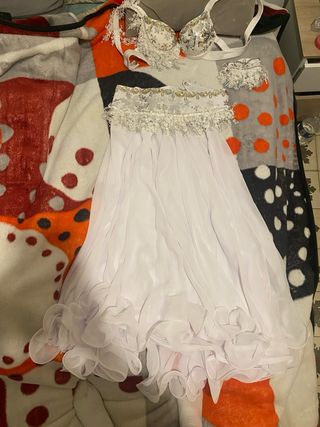 Traje Danza Vientre Blanco Talla Única