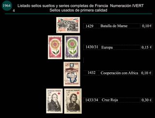 Sellos de Francia años 1964 y 65 Usados