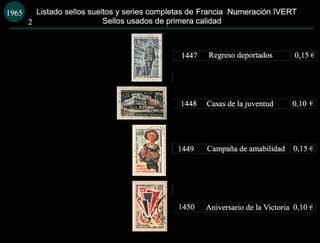 Sellos de Francia años 1964 y 65 Usados