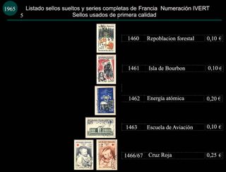 Sellos de Francia años 1964 y 65 Usados