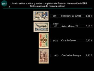 Sellos de Francia años 1964 y 65 Usados