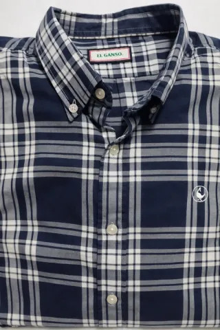 Camisa El Ganso cuadros azul y blanco