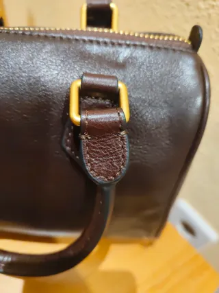 Bolso piel mini vintage elegante marrón