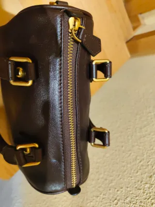 Bolso piel mini vintage elegante marrón