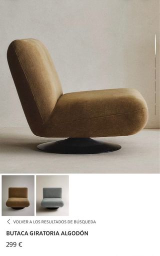 Butaca giratoria Zara Home algodón