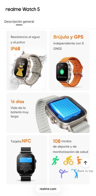 Nuevo. Reloj Realme Watch 5 Plata