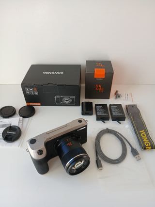 Cámara YONGNUO YN455 4K Android + YN25mm F1.7 M4/3