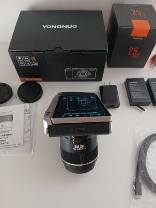 Cámara YONGNUO YN455 4K Android + YN25mm F1.7 M4/3