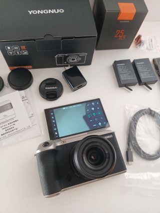 Cámara YONGNUO YN455 4K Android + YN25mm F1.7 M4/3
