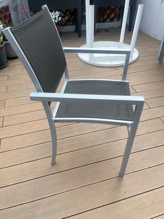 7 Sillas de Jardín Aluminio Exterior