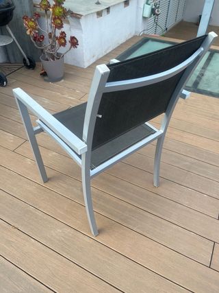 7 Sillas de Jardín Aluminio Exterior