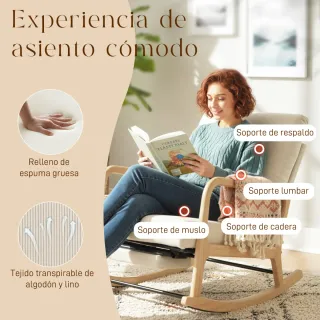 Sillón Mecedora Nórdico con Reposapiés