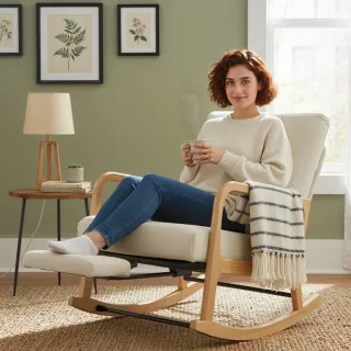 Sillón Mecedora Nórdico con Reposapiés
