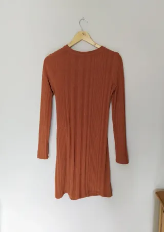 Vestido punto teja manga larga