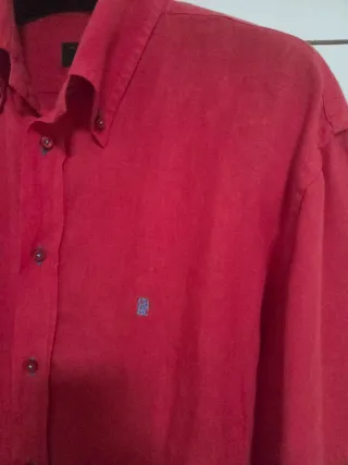 Camisa Lino XXL Carolina Herrera Roja